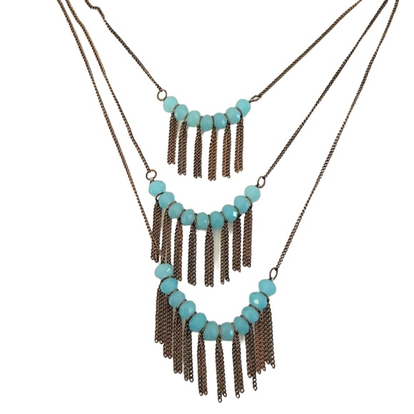 Jewelry - Blue Jewel 3-Layer Necklace